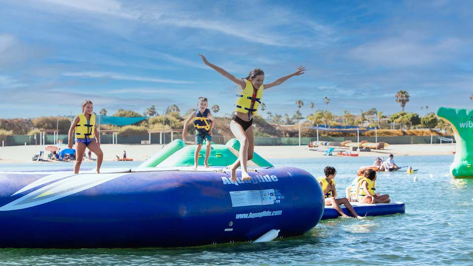 inflatable water park fun