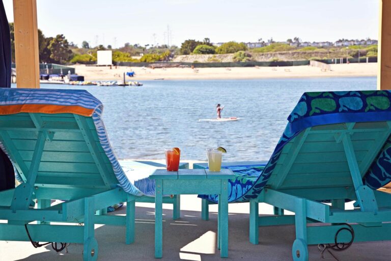 Beach cabanas at Newport Dunes