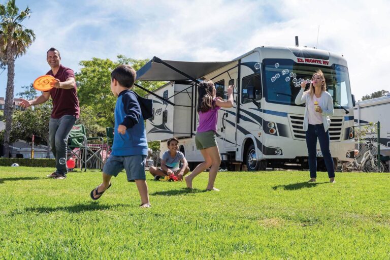 family at Newport Dunes RV Resort