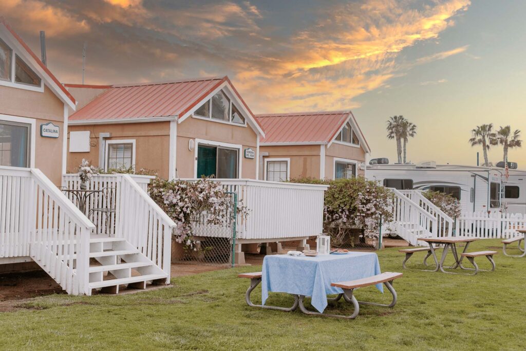 waterfront cottages at Newport Dunes