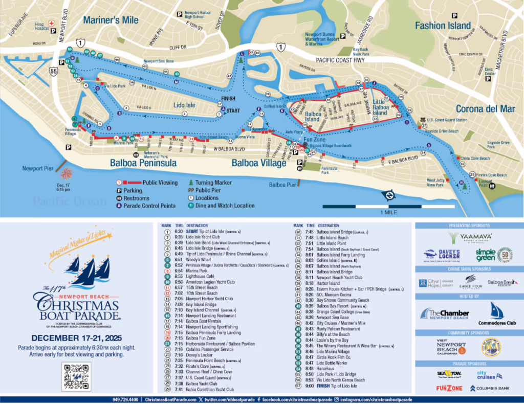 Newport Beach Boat Parade Map