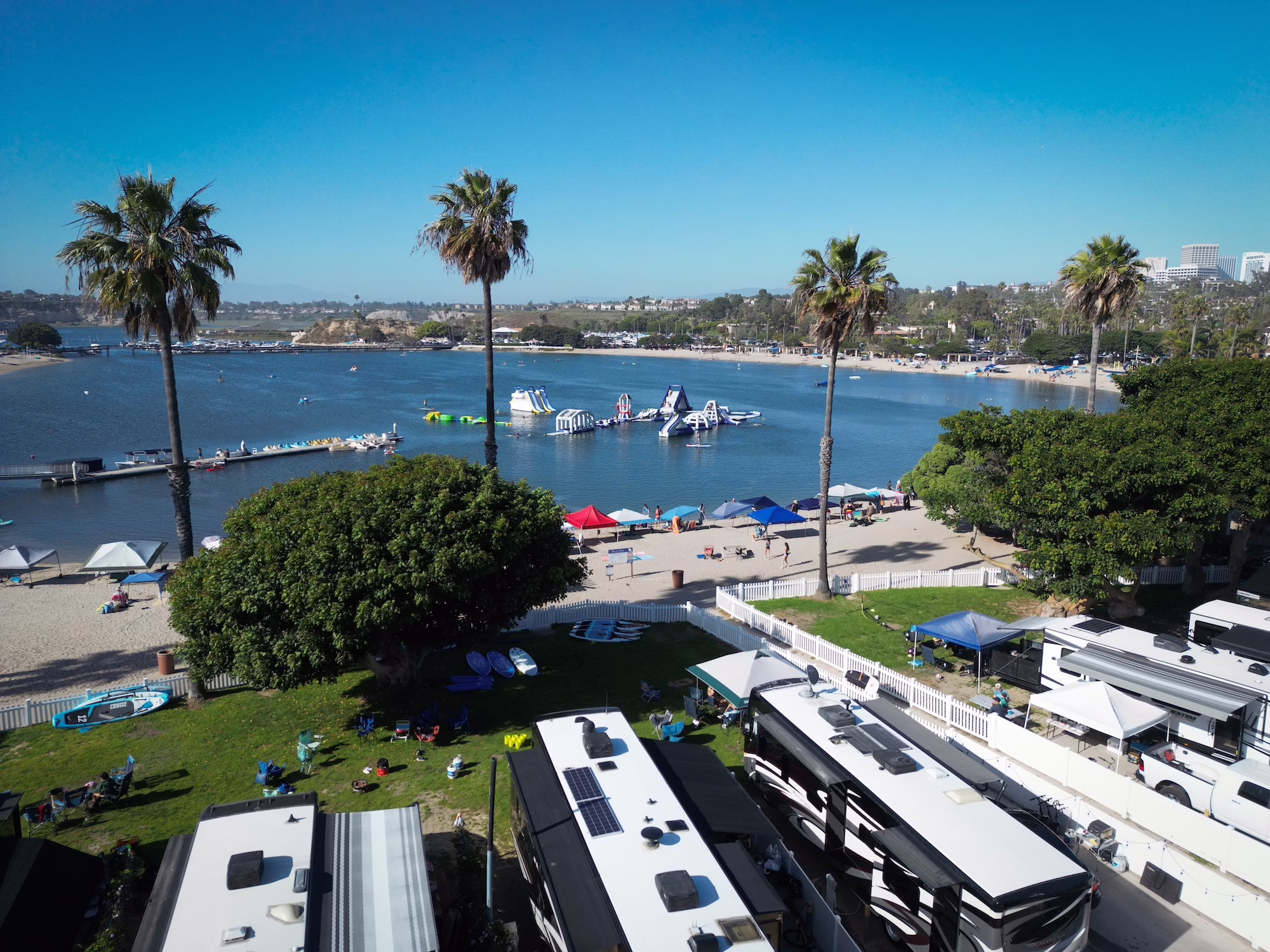 Aerial image of beachfront RV sites