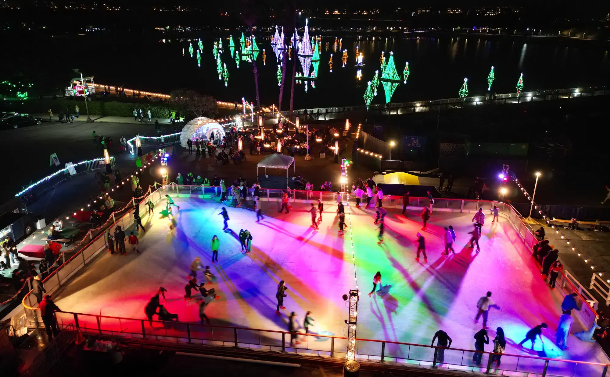 Newport Dunes ice skating rink for the Fire & Ice Festival