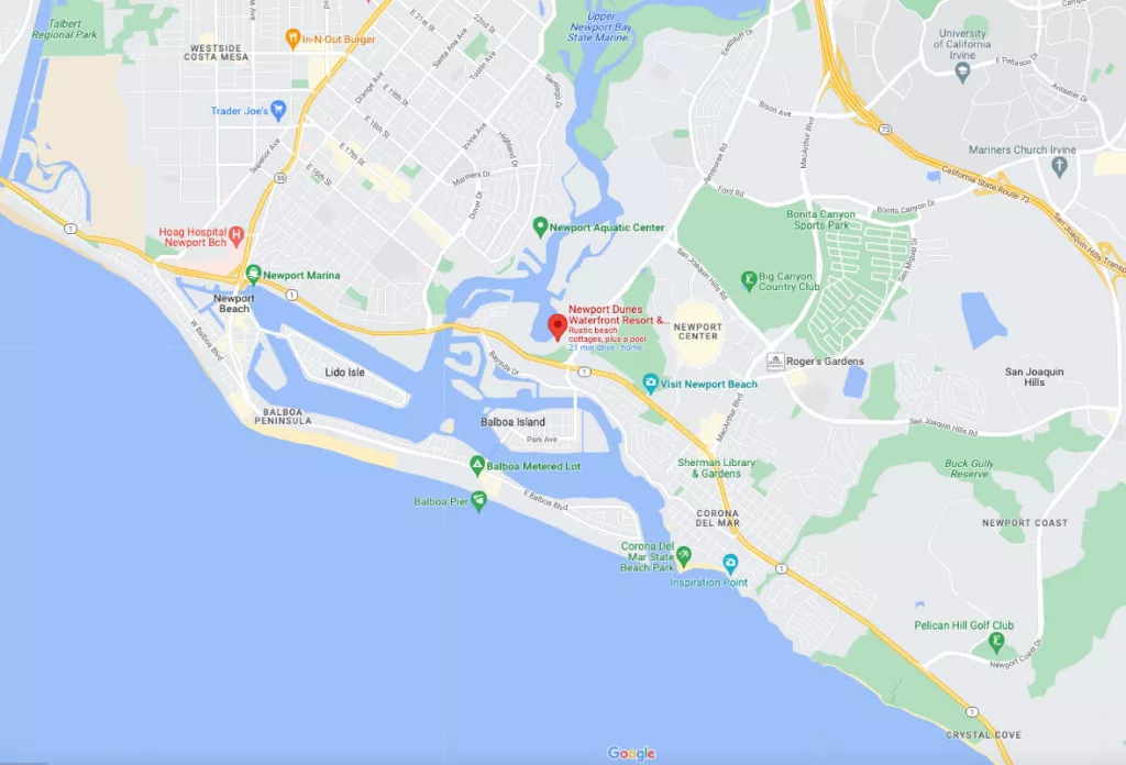 Newport Beach Google map