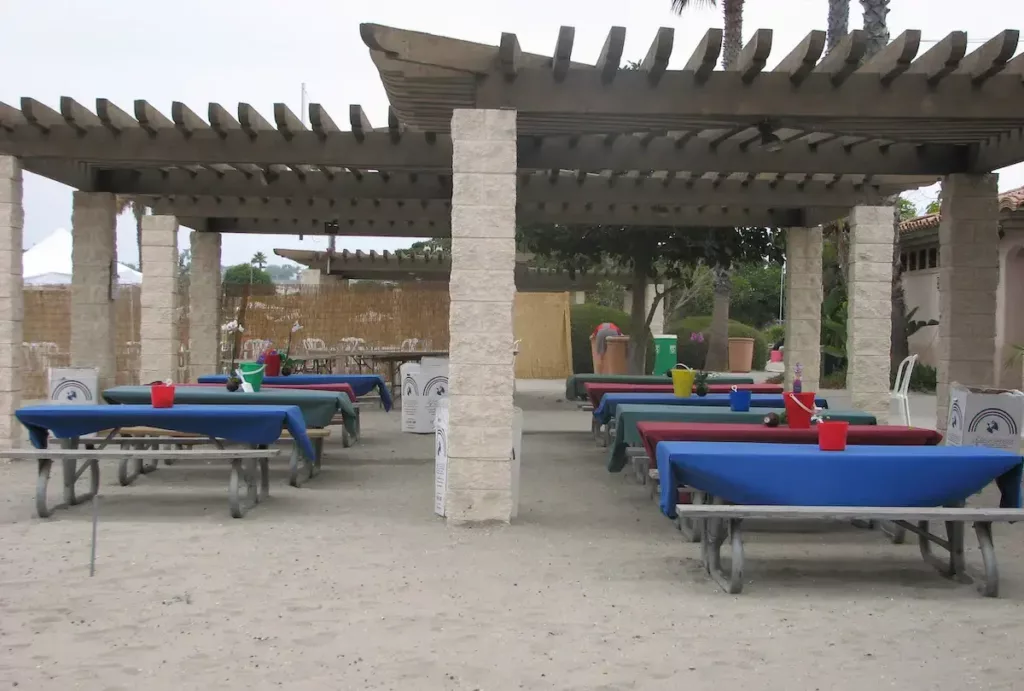 pergolas at Newport Dunes for small gathering