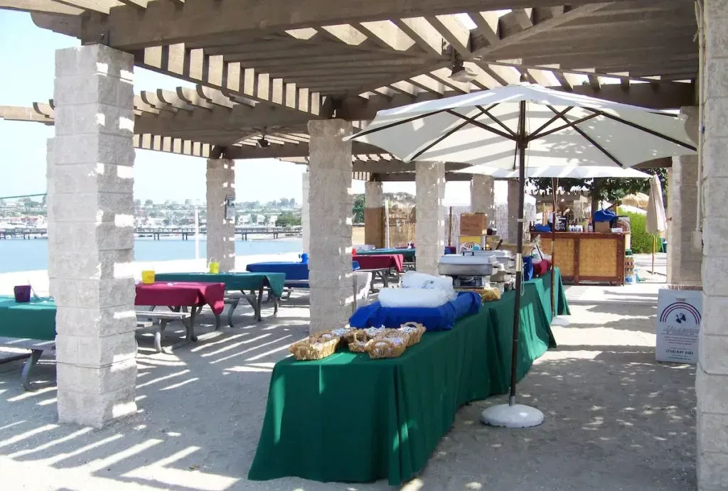 pergola venue used for catering set up